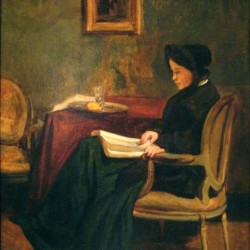 Seated woman reading, 1862